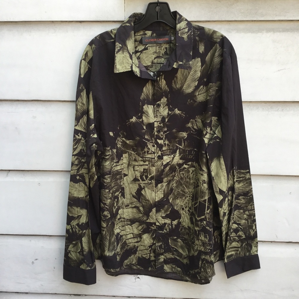 New Clover Canyon men’s long sleeve print shirt XL